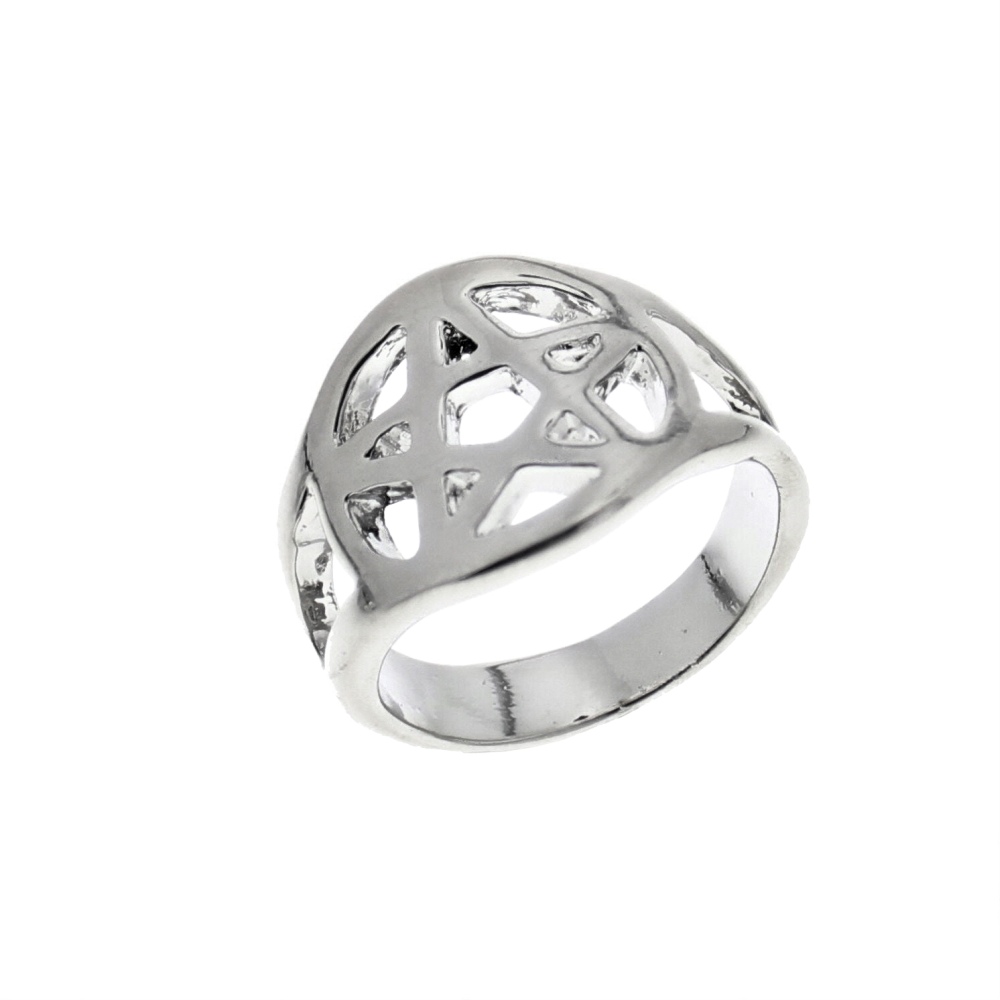 Zac's Alter Ego - Hollow Pentagram Ring - Silver coloured